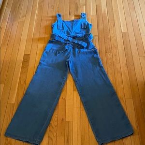 C’est Toi wide leg overalls denim jumpsuit size M